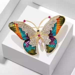 Buttersfy Design Brooch,Rhinestone Decorated Brooch Pin Clip Jewelry,Fashion Accessories for Women&men,Trendy all-match&Exquisite Brooch for Brithday Gift